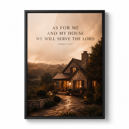 As for Me and My House – Joshua 24:15 Christian Wall Art | Premium Wooden Framed Scripture Print