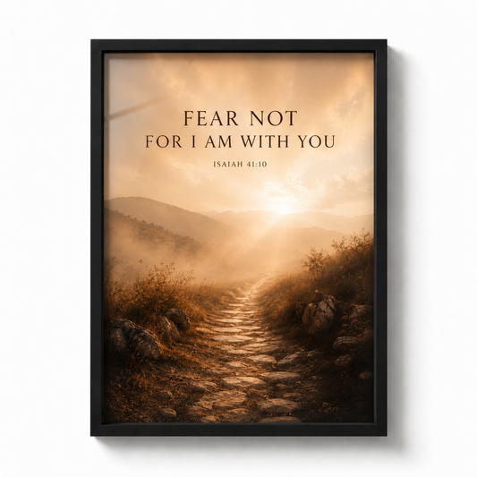 Fear Not, For I Am With You – Isaiah 41:10 Christian Wall Art | Premium Wooden Framed Scripture Print