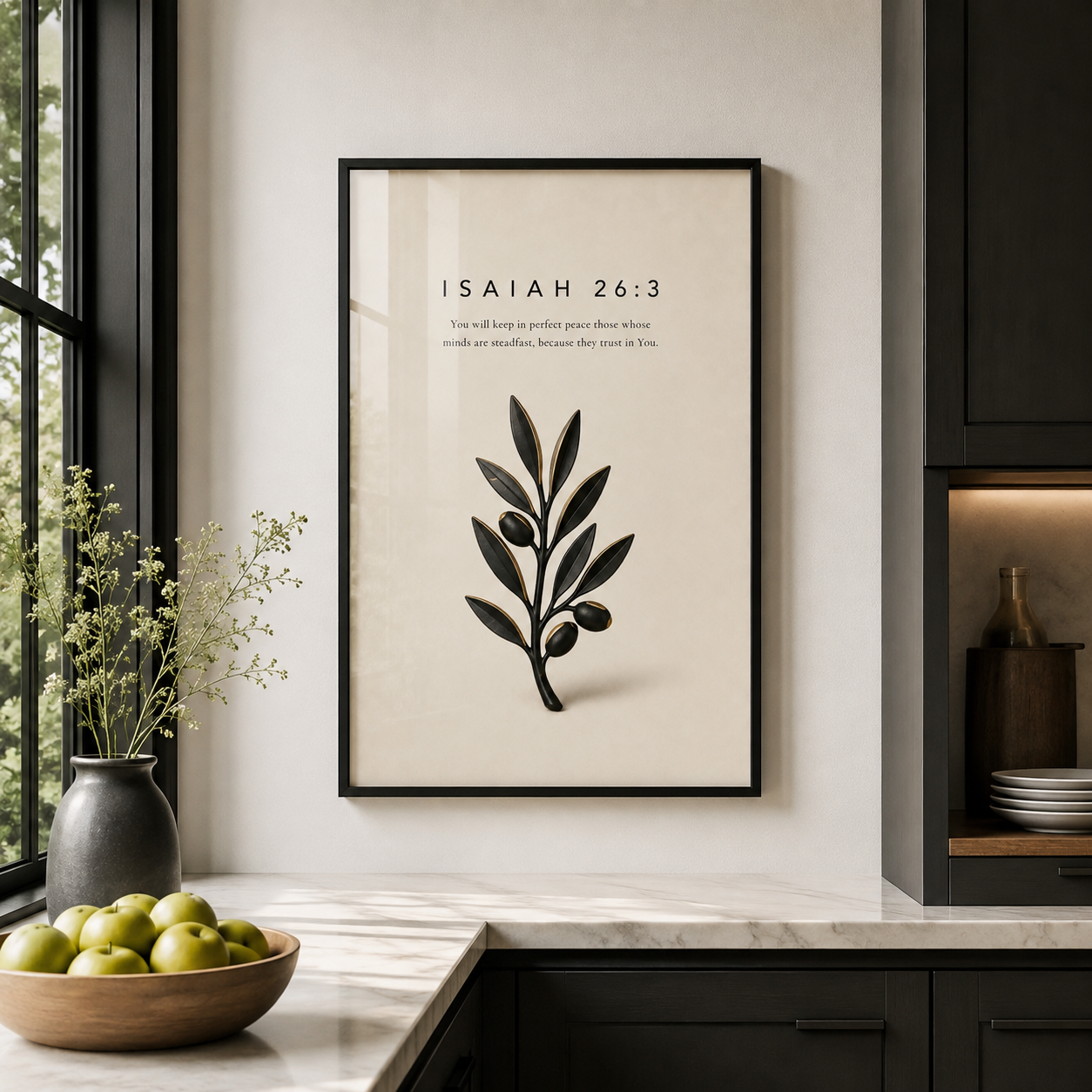 Isaiah 26:3 Christian Wall Art | Perfect Peace | Premium Metal Framed Print