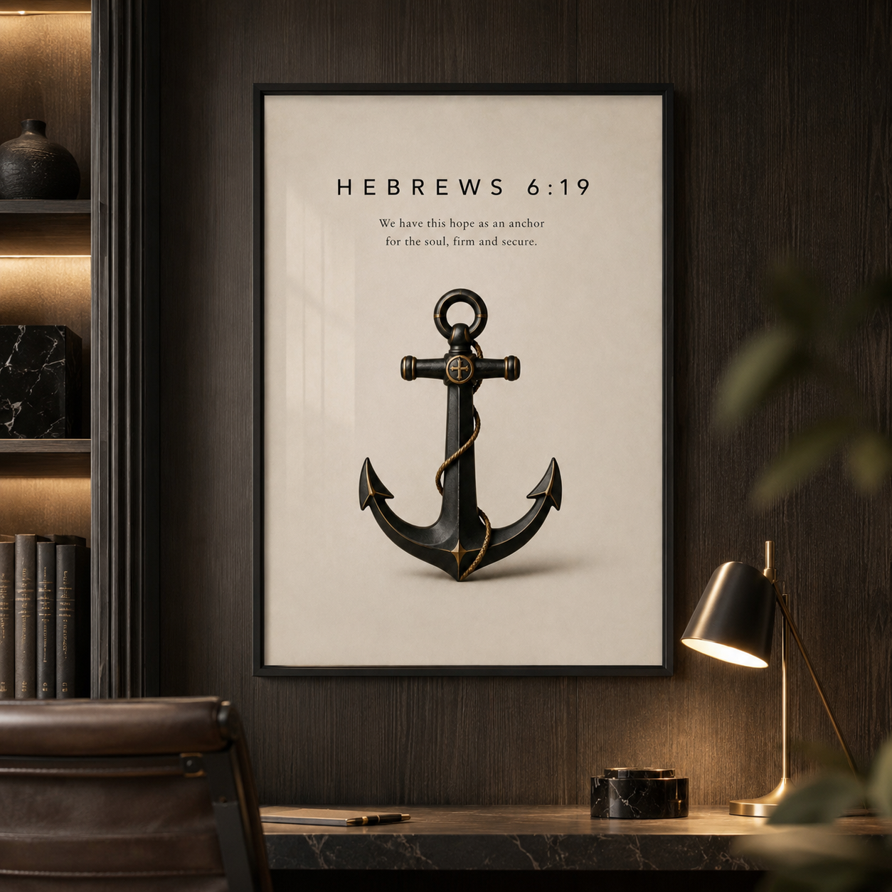 Hebrews 6:19 Christian Wall Art | Anchor for the Soul | Premium Metal Framed Print