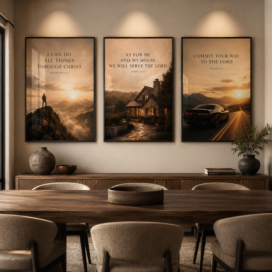 Joshua 24:15 Christian family wall art in a dining room gallery