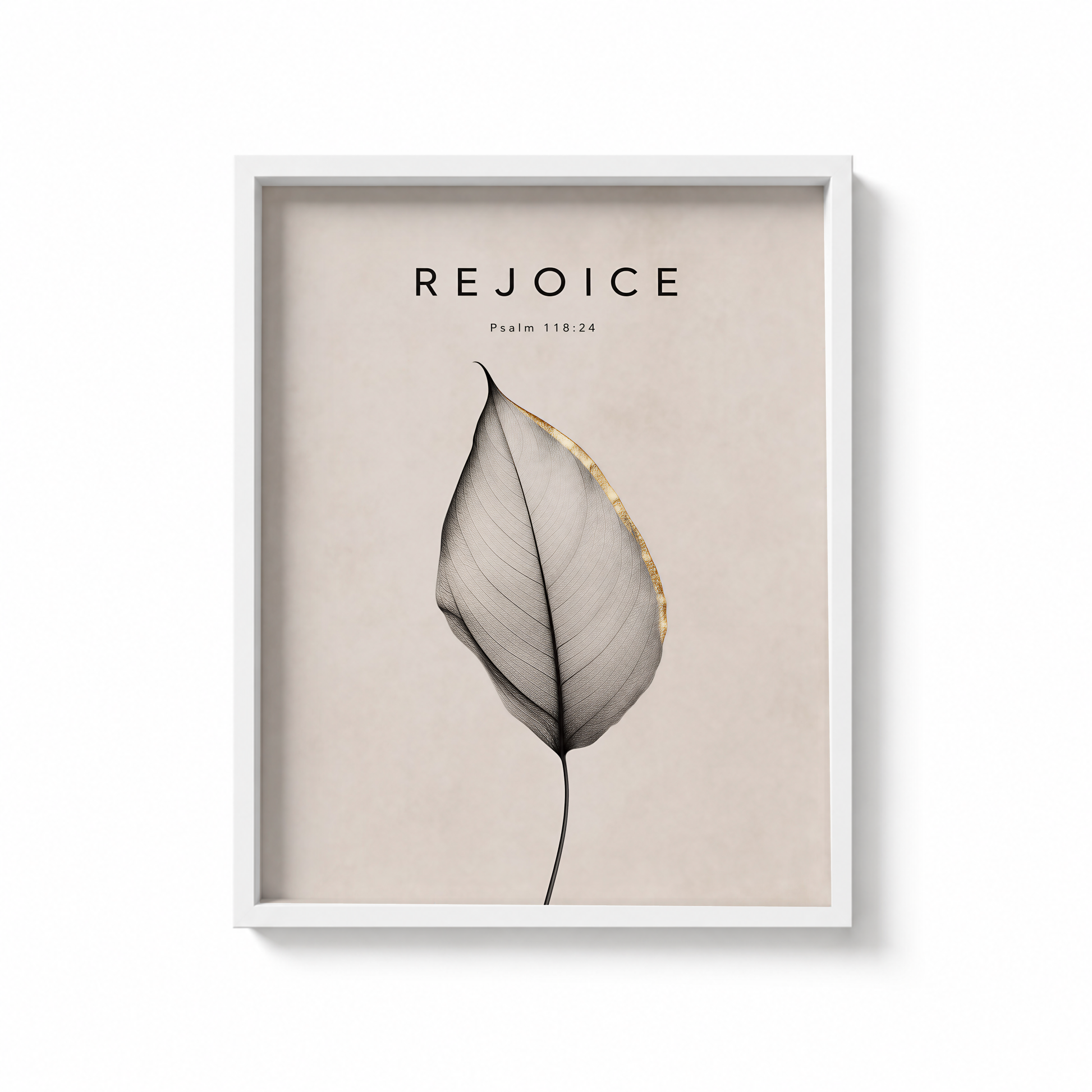 Rejoice printable Christian wall art digital download mockup