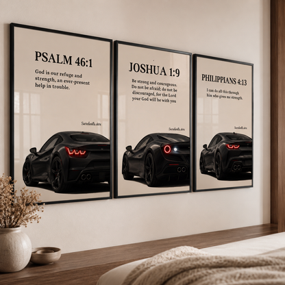 Joshua 1:9 Christian Wall Art | Be Strong and Courageous Premium Framed Bible Verse Print