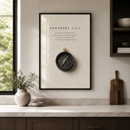 Proverbs 3:5–6 Christian Wall Art | Trust in the Lord | Premium Metal Framed Print