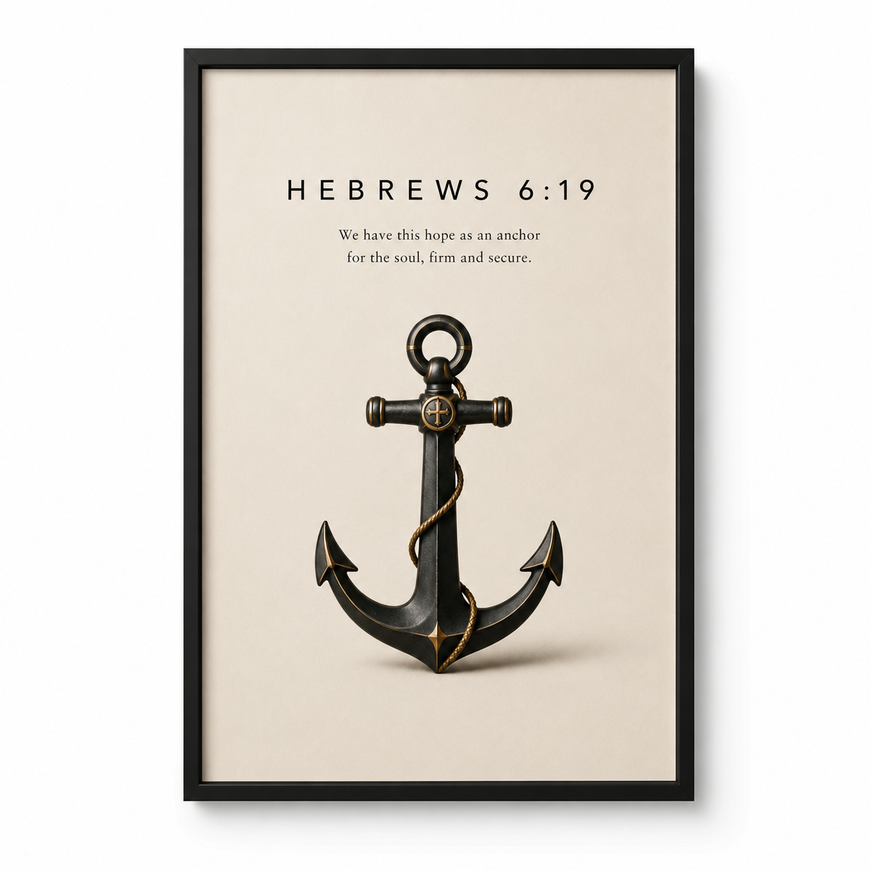 Hebrews 6:19 Christian Wall Art | Anchor for the Soul | Premium Metal Framed Print