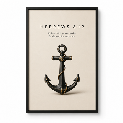 Hebrews 6:19 Christian Wall Art | Anchor for the Soul | Premium Metal Framed Print