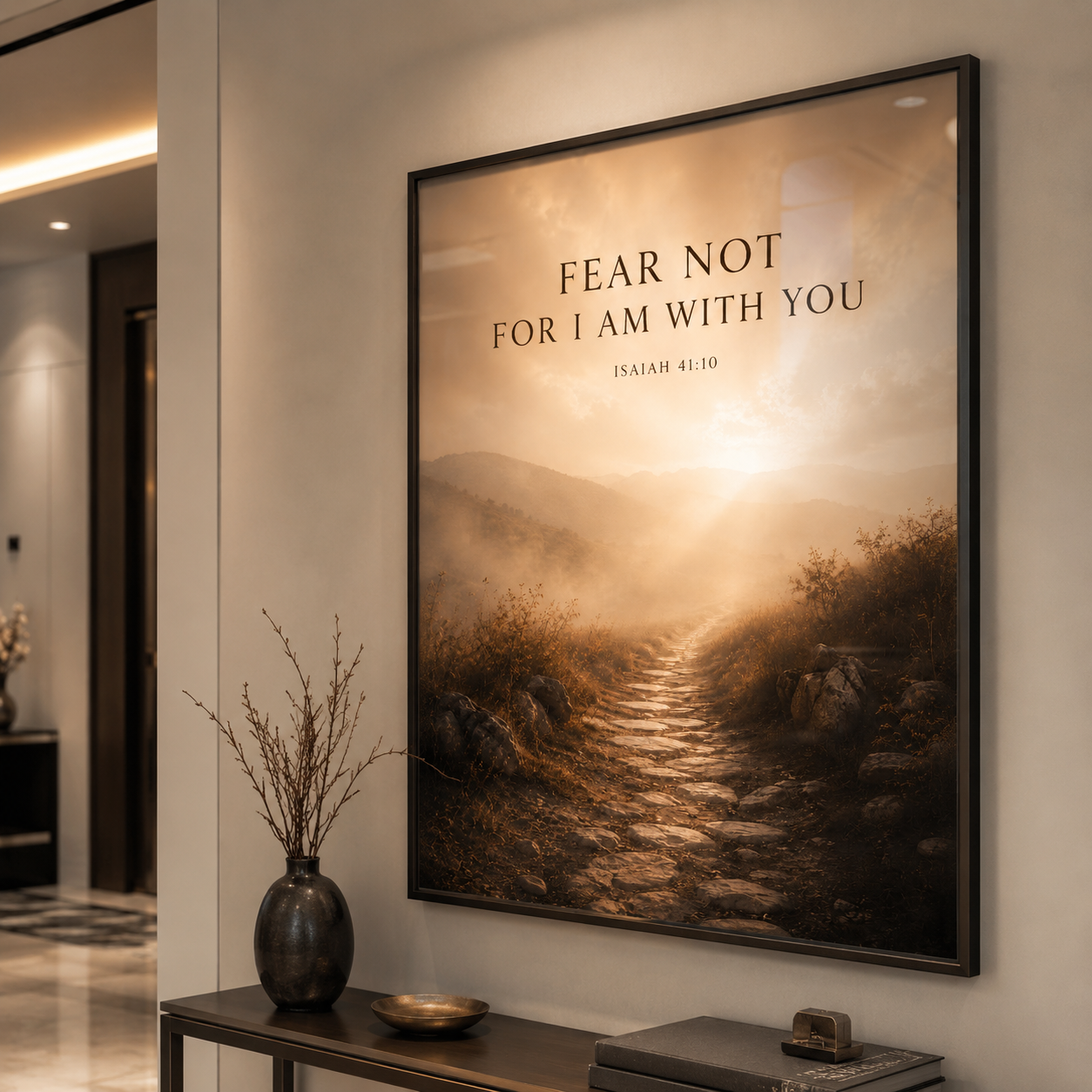Fear Not, For I Am With You – Isaiah 41:10 Christian Wall Art | Premium Wooden Framed Scripture Print