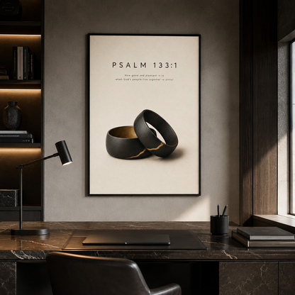 Psalm 133:1 Christian Wall Art | How Good and Pleasant It Is | Premium Metal Framed Print