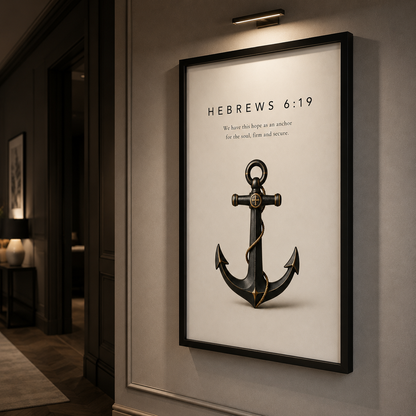 Hebrews 6:19 Christian Wall Art | Anchor for the Soul | Premium Metal Framed Print