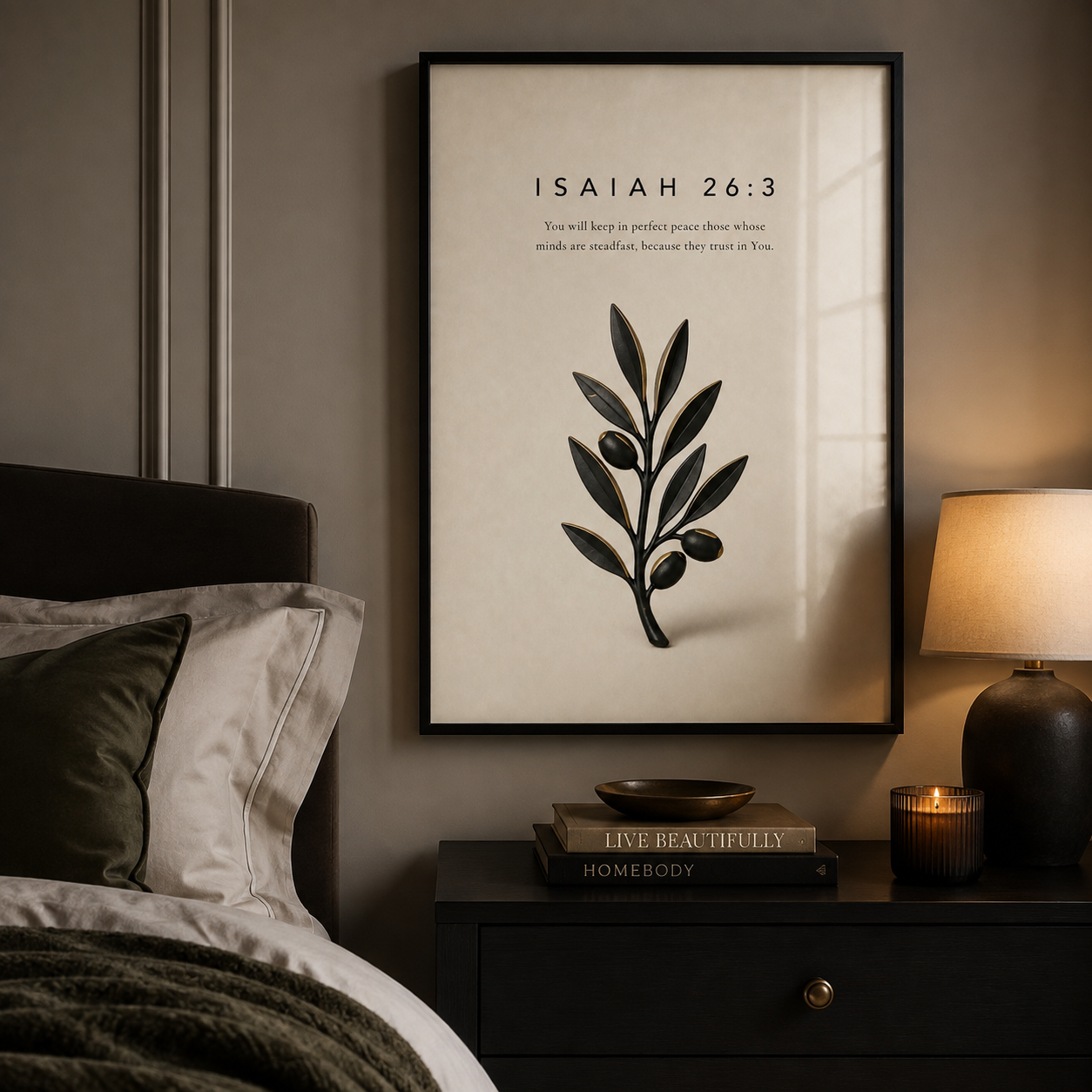 Isaiah 26:3 Christian Wall Art | Perfect Peace | Premium Metal Framed Print