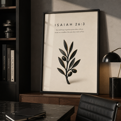 Isaiah 26:3 Christian Wall Art | Perfect Peace | Premium Metal Framed Print