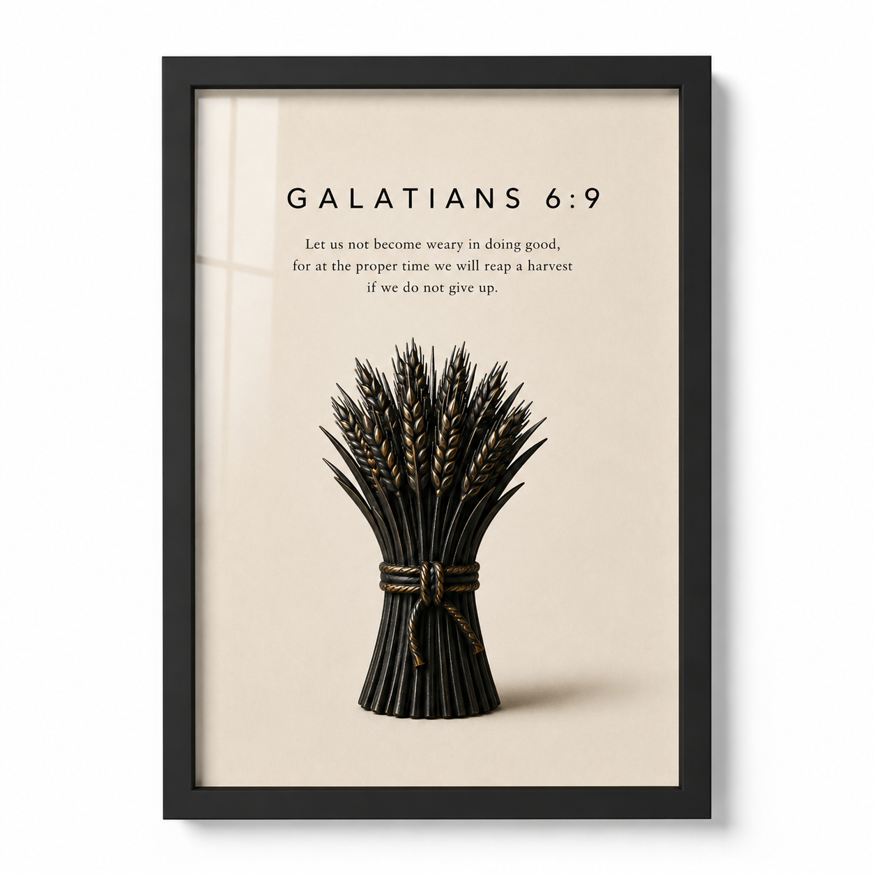 Galatians 6:9 Christian Wall Art | Do Not Grow Weary | Premium Metal Framed Print