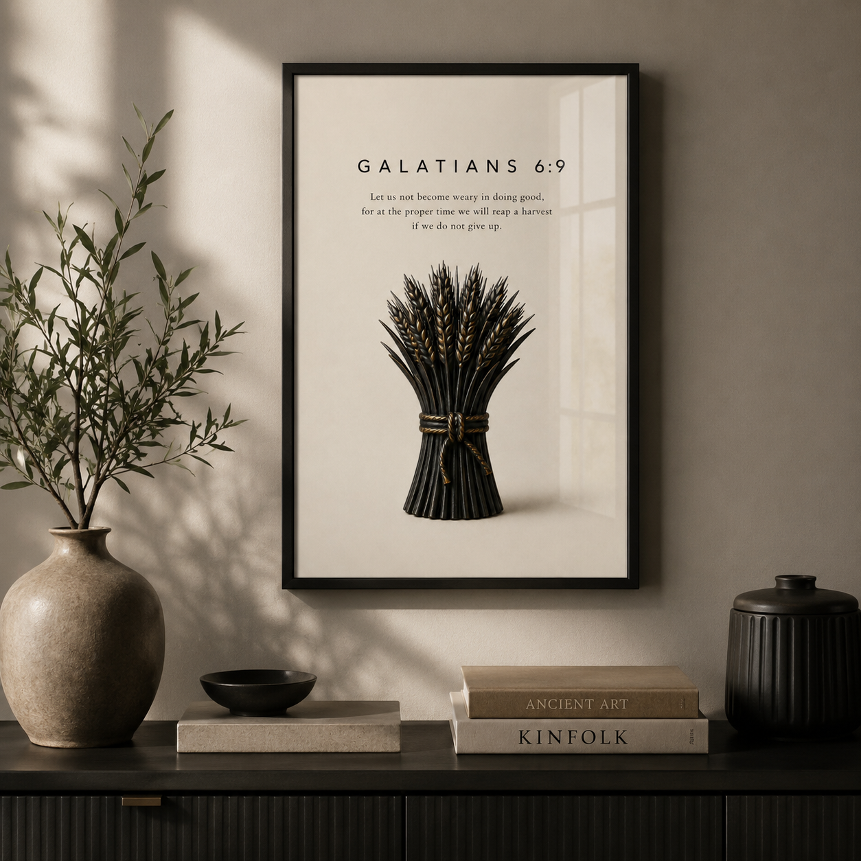 Galatians 6:9 Christian Wall Art | Do Not Grow Weary | Premium Metal Framed Print