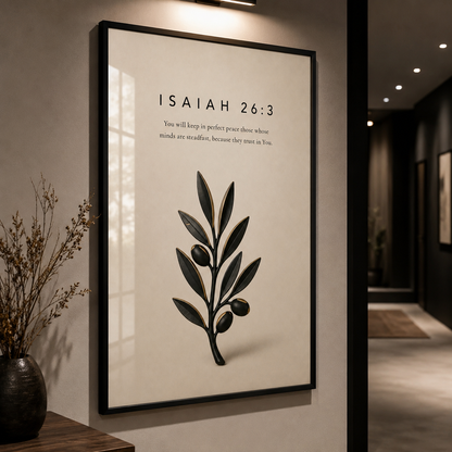Isaiah 26:3 Christian Wall Art | Perfect Peace | Premium Metal Framed Print