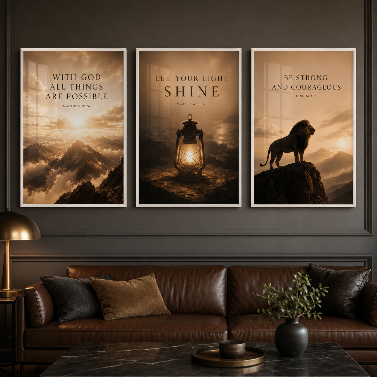 Let Your Light Shine – Matthew 5:16 Christian Wall Art | Premium Wooden Framed Scripture Print