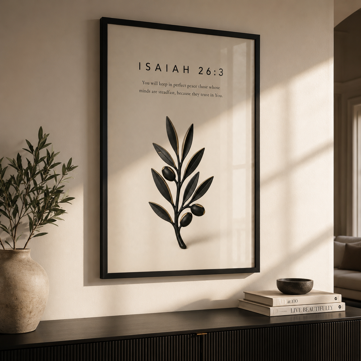 Isaiah 26:3 Christian Wall Art | Perfect Peace | Premium Metal Framed Print