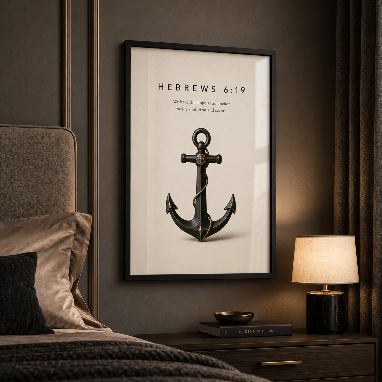 Hebrews 6:19 Christian Wall Art | Anchor for the Soul | Premium Metal Framed Print