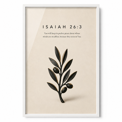 Isaiah 26:3 Christian Wall Art | Perfect Peace | Premium Metal Framed Print