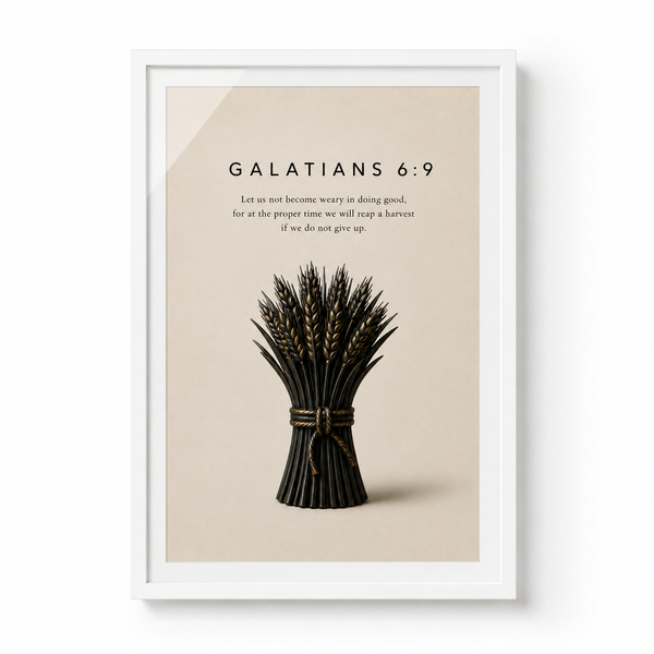 Galatians 6:9 Christian Wall Art | Do Not Grow Weary | Premium Metal Framed Print