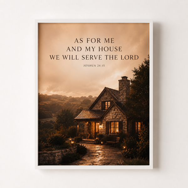 As for Me and My House – Joshua 24:15 Christian Wall Art | Premium Wooden Framed Scripture Print