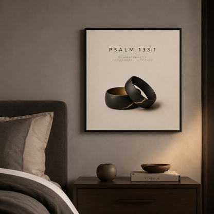 Psalm 133:1 Christian Wall Art | How Good and Pleasant It Is | Premium Metal Framed Print