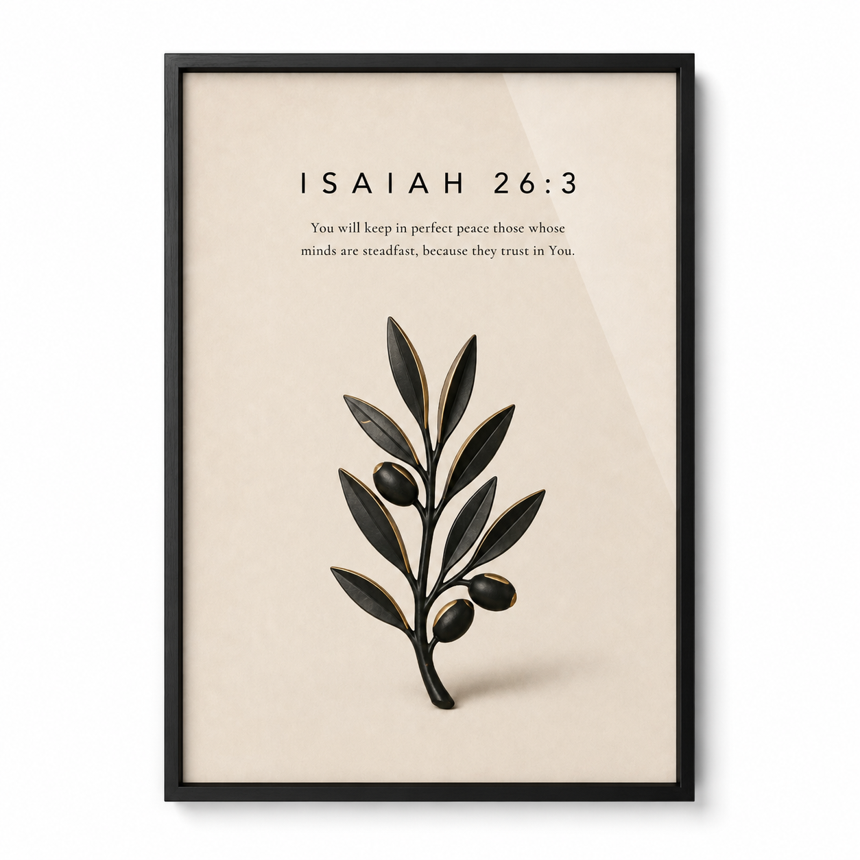 Isaiah 26:3 Christian Wall Art | Perfect Peace | Premium Metal Framed Print