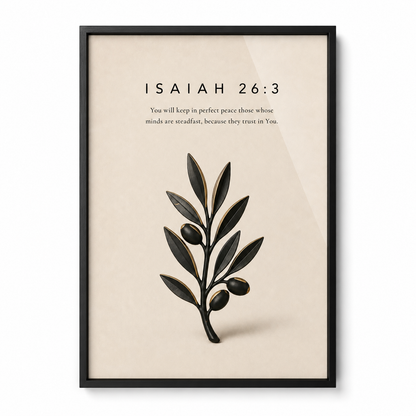 Isaiah 26:3 Christian Wall Art | Perfect Peace | Premium Metal Framed Print