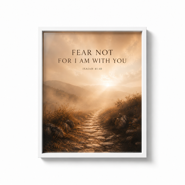 Fear Not, For I Am With You – Isaiah 41:10 Christian Wall Art | Premium Wooden Framed Scripture Print