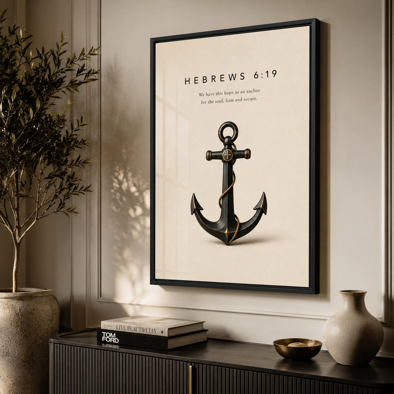 Hebrews 6:19 Christian Wall Art | Anchor for the Soul | Premium Metal Framed Print