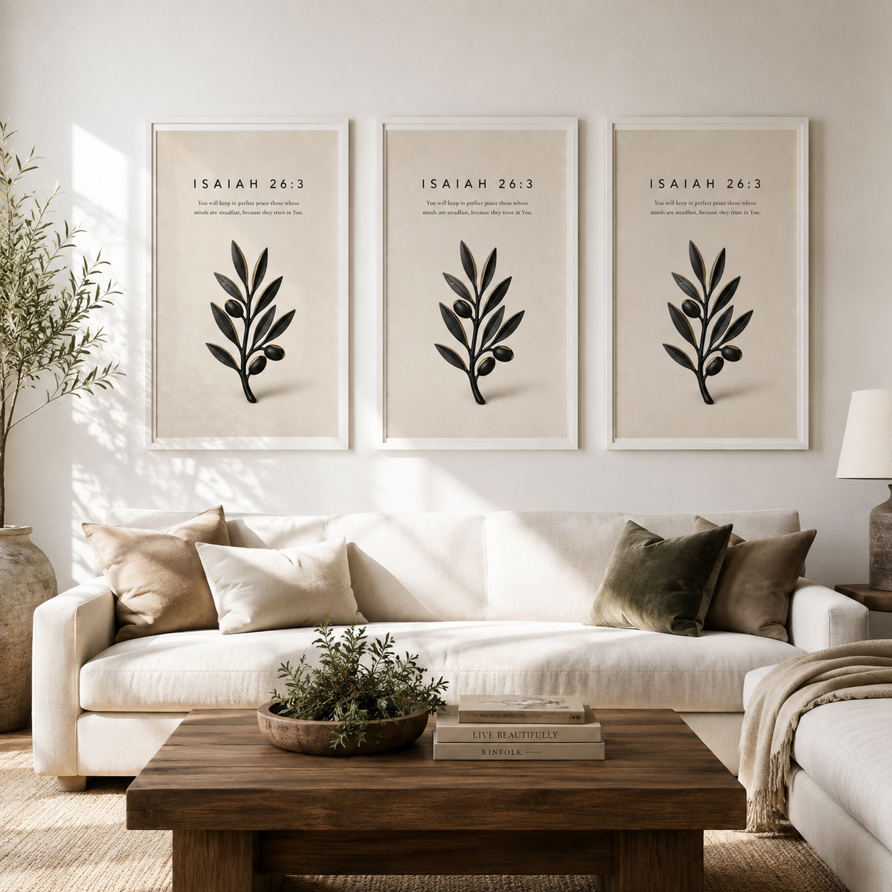 Isaiah 26:3 Christian Wall Art | Perfect Peace | Premium Metal Framed Print