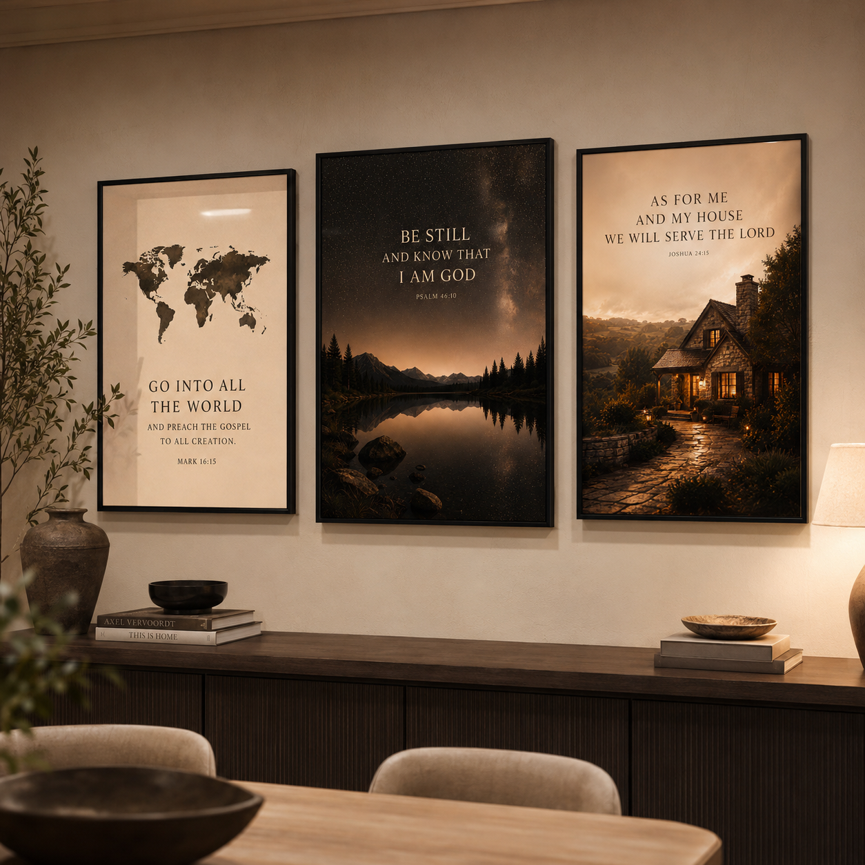 Go Into All the World – Mark 16:15 Christian Wall Art | Premium Wooden Framed Scripture Print