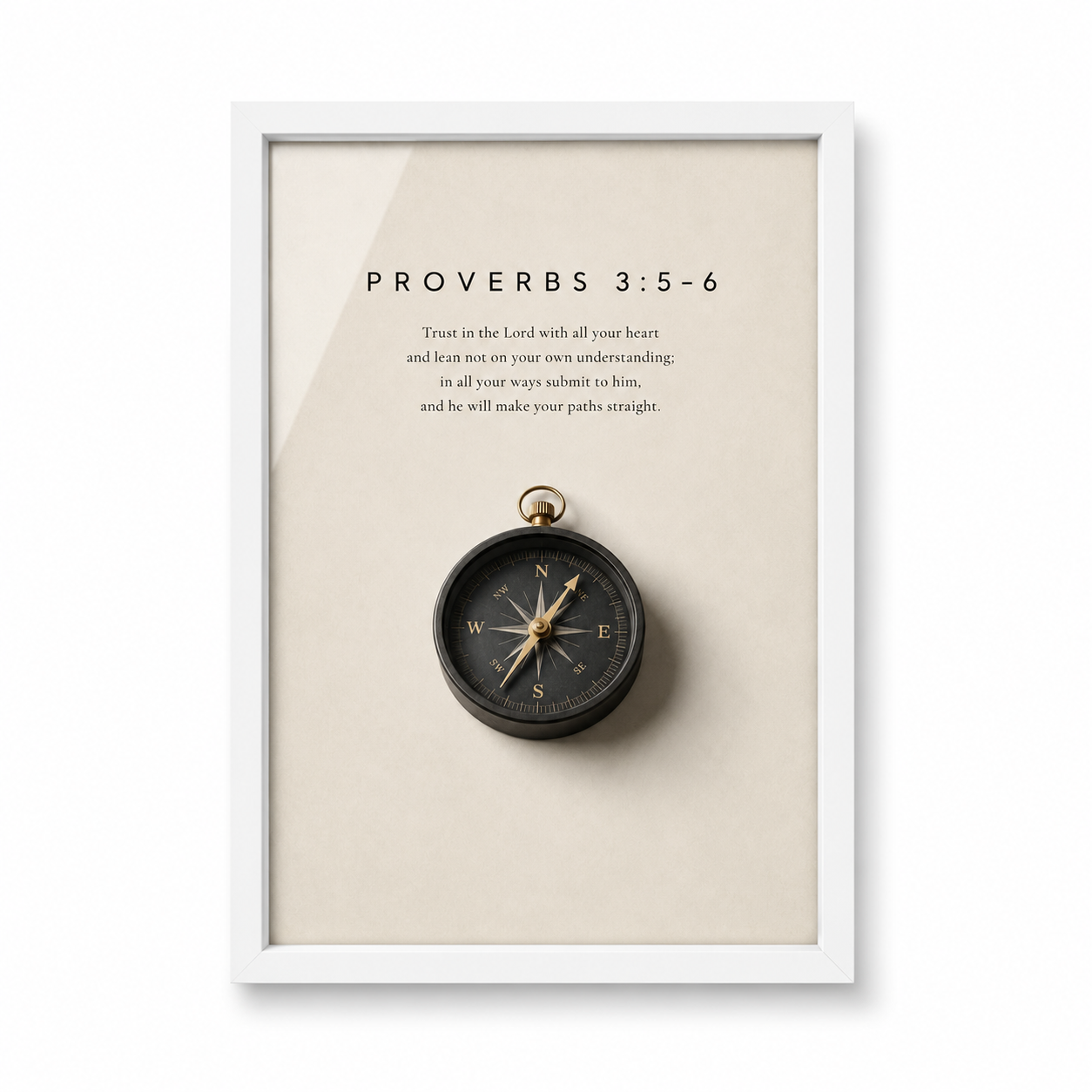 Proverbs 3:5–6 Christian Wall Art | Trust in the Lord | Premium Metal Framed Print