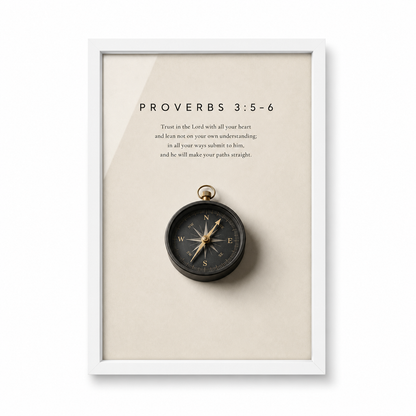 Proverbs 3:5–6 Christian Wall Art | Trust in the Lord | Premium Metal Framed Print